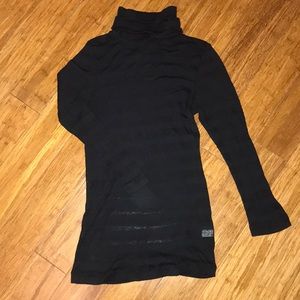 Theory Striped Cotton Turtleneck Tee